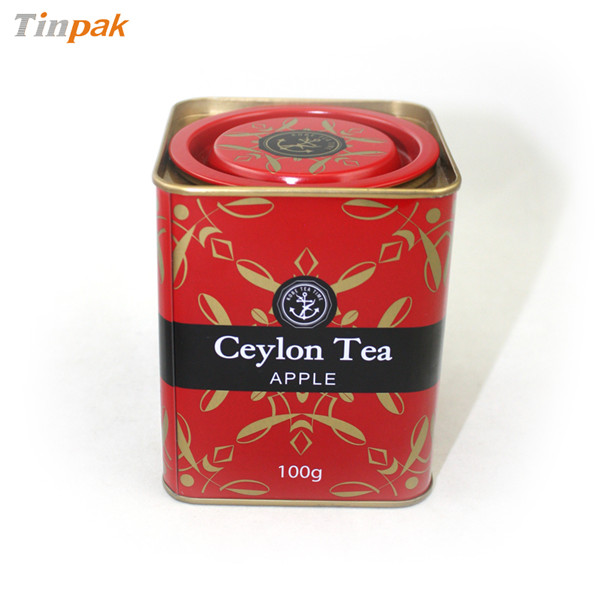 正方形撬盖式红茶茶叶铁盒定做