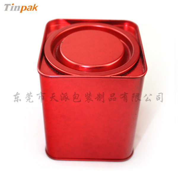迷你正方形撬盖式红茶茶叶铁盒