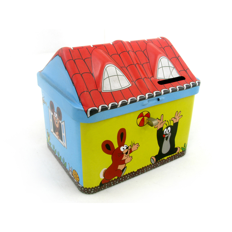 圣诞主题房屋形状包装铁盒 马口铁儿童玩具礼品包装盒