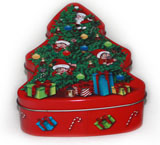 马口铁树形圣诞礼品铁盒定制工厂